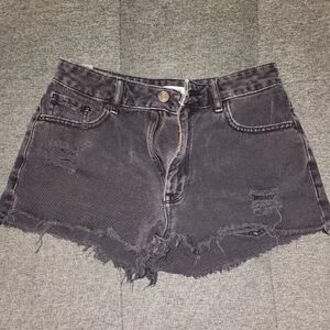 PacSun Distressed Black Denim Shorts